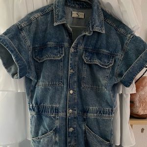 Free people denim jumpsuit